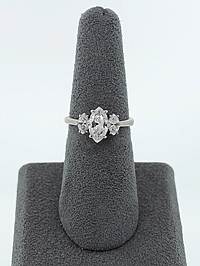 1.00ct F/SI1 Marquise Cut three Stone Diamond Engagement Ring