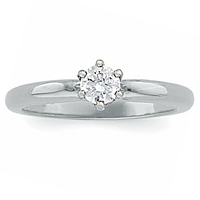 1/3ct 18k White Gold Diamond Solitaire Engagement Ring (GIA I/SI1)