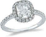 1.44ct Cushion GIA F SI2 Diamond Engagement Ring