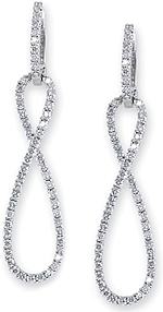1.45ct 14K White Gold Diamond Twist Earrings