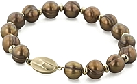 14k Gold 10-11mm Chocolate Freshwater Pearl Bracelet