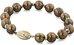 14k Gold 10-11mm Chocolate Freshwater Pearl Bracelet