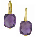14k Gold Amethyst Earrings