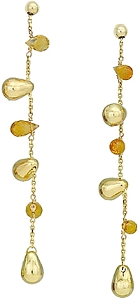 14k Gold Citrine Hanging Earrings