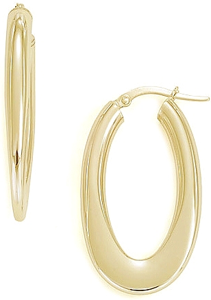 hoop 14k polished highly oval earrings gold