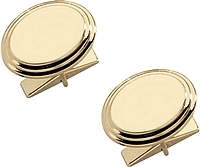 14k Gold Polish Stepped Edge Cuff Links