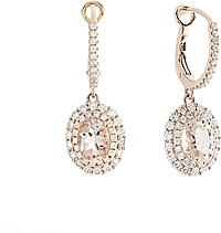 14k Rose Gold Diamond & Morganite Earrings