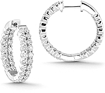 14k White Gold 2.00ct Diamond Hoop Earrings