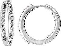 14k White Gold .36ct Diamond Hoop Earrings