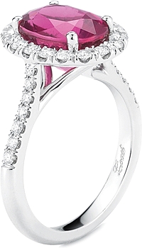 14k White Gold Diamond & Pink Tourmaline Ring