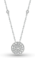 14K White Gold Diamond Circle Necklace
