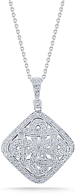 14k White Gold Diamond Locket