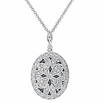 14k White Gold Diamond Pave Locket