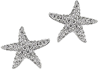 14k White Gold Diamond Starfish Earrings- 50ctw