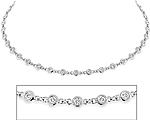 14K White Gold Diamond Station Necklace