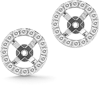 14K White Gold Pave Diamond Earring Jackets - .49ctw