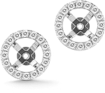 14K White Gold Pave Diamond Earring Jackets - .49ctw