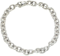 14k White Gold Rolo Chain Linked Bracelet