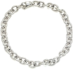 14k White Gold Rolo Chain Linked Bracelet