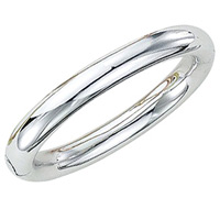 14k White Gold Rounded Bangle