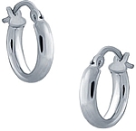14k White Gold Small Huggie Earrings