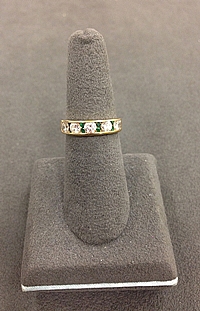14k Yellow Gold Diamond & Emerald Ring