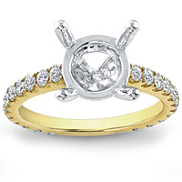 18K Gold Prong Set Diamond Setting