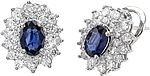 18k White Gold 3.64ct Diamond & Sapphire Earrings