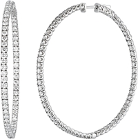 18k White Gold DIamond Hoops- 6.20ct TW