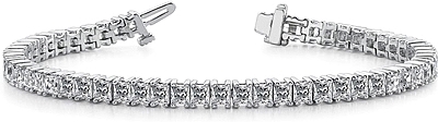 1/2 CARAT T. W. DIAMOND 14KT GOLD-PLATED TENNIS BRACELET, 7.5-INCH