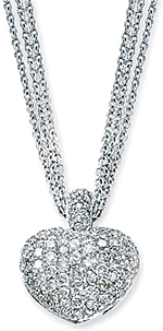 18k White Gold Pave Diamond Heart- 1.77ct TW