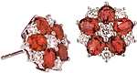 18K White Gold Ruby and Diamond Floral Earrings