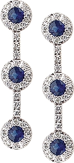 18k White Gold Sapphire and Diamond Earrings