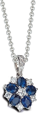 18K White Gold Sapphire and Diamond Necklace