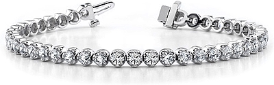 18k White Gold Three G Diamond Tennis Bracelet 4 60ct Tw B863
