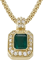 18k Yellow Gold 1.23ct Diamond and Emerald Pendant