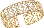 18K Yellow Gold Diamond Cuff-3.50ct TW
