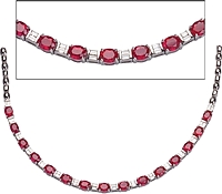 7.59ct 18k White Gold Ruby and Diamond Necklace