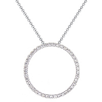 .81ct 18k White Gold Diamond Circle Pendant