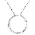 .81ct 18k White Gold Diamond Circle Pendant