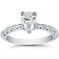 .90ct Pear Shaped Diamond with Tacori Diamond Pave Setting
