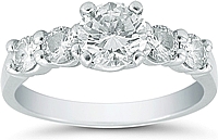 .99ct Round Brilliant Diamond Accompanied by 2 Round Brilliant Diamonds on Either Side