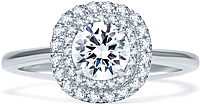 A.Jaffe Double Halo Diamond Engagement Ring