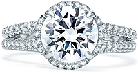 A.Jaffe Split Shank Pave Diamond Engagement Ring