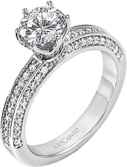 Art Carved Micro-Prong set Diamond Engagement Ring .33ct tw