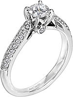 Art Carved Pave Diamond Engagement Ring