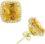 Dana Rebecca 14k Gold Citrine & Diamond Earrings