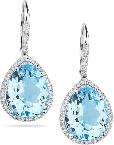 Dana Rebecca Samantha Lynn Blue Topaz Diamond Earrings E121 View Photos