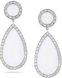 Dana Rebecca 'Sara Elizabeth' Diamond & White Agate Earrings