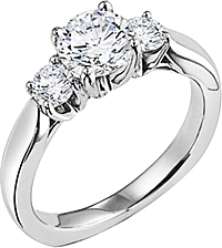 Diana Three Stone Diamond Engagement Ring